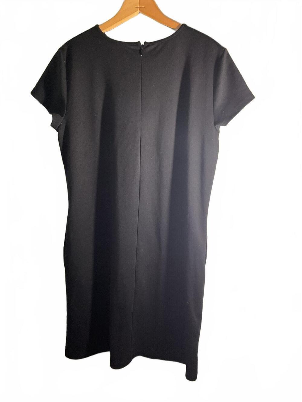 Vintage Loft Black Short Sleeve Dress with Ruffle Detail LBD SZ. 12 - Picture 7 of 8